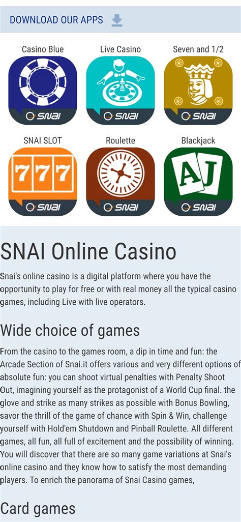 Snai casino mobile